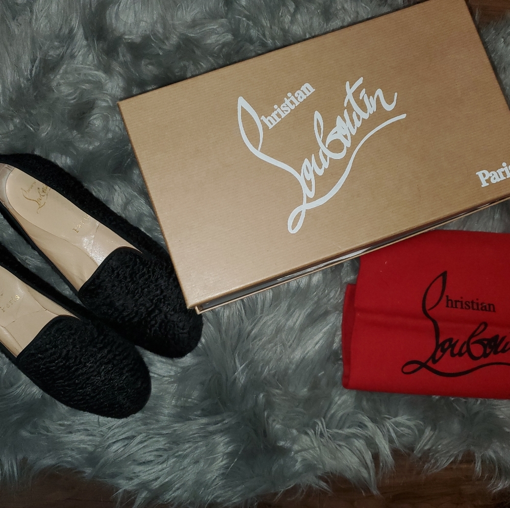 Louboutin black loafer shoes Size 6/36